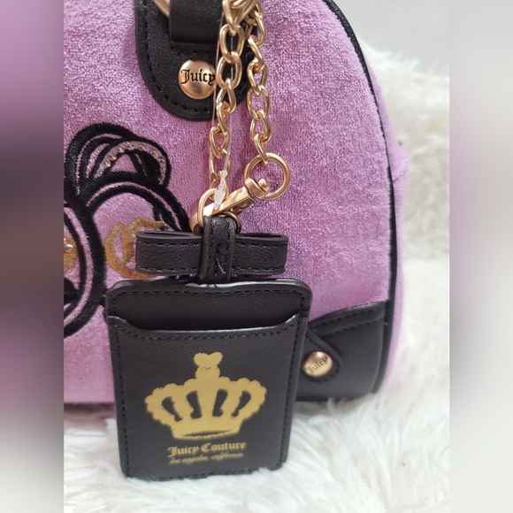 Juicy Couture Juicy Lovers Club Bowler Shoulder Bag Violet Tulle/Choco Brand New - Picture 5 of 7